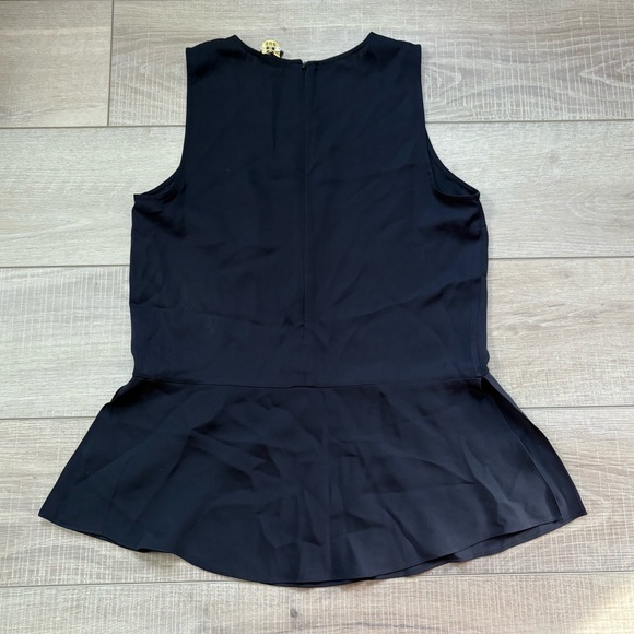 Theory Silk Black Sleeveless Peplum Top - Picture 6 of 6
